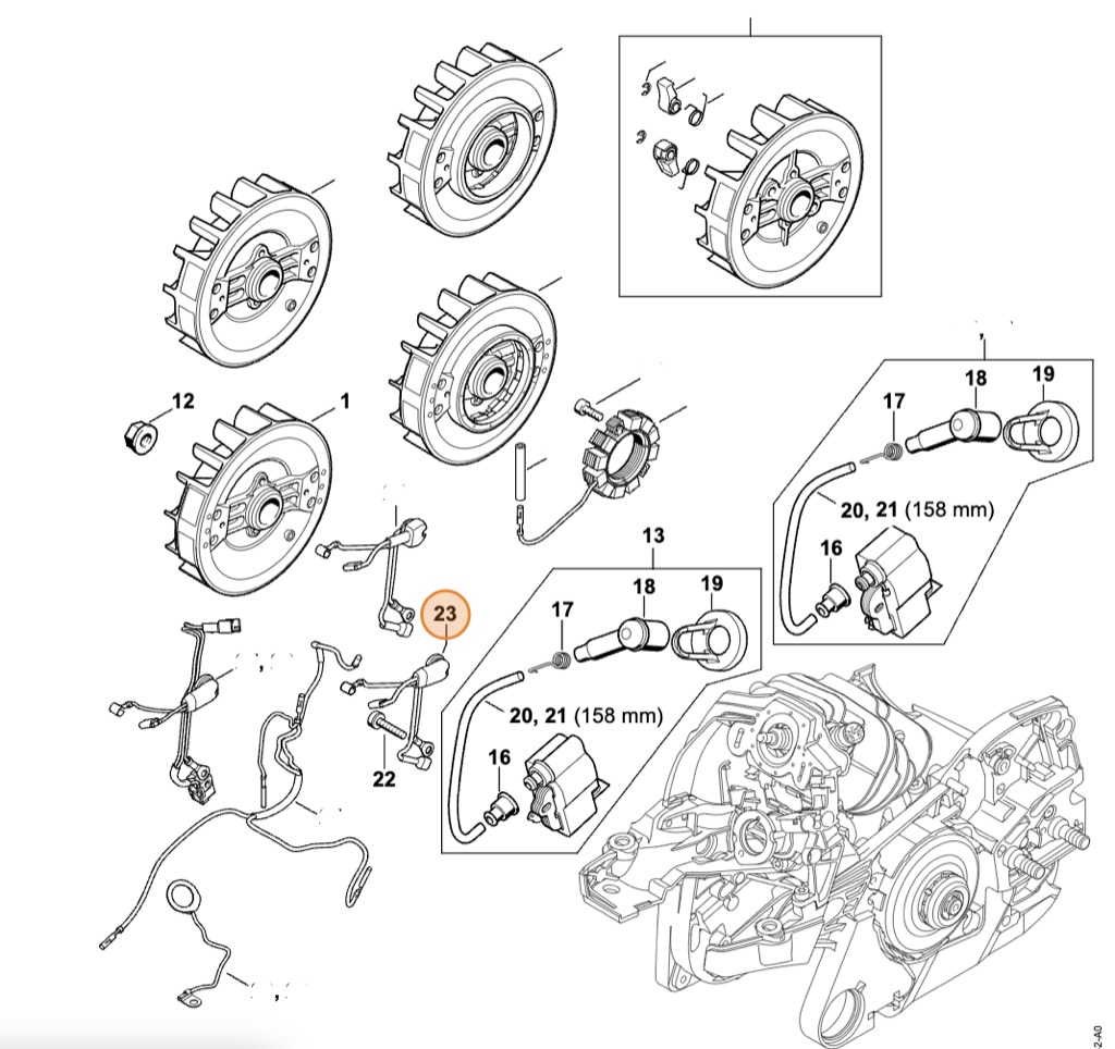 ND STIHL Kabeláž MS 271, MS 261, MS 291, 1141 440 3004